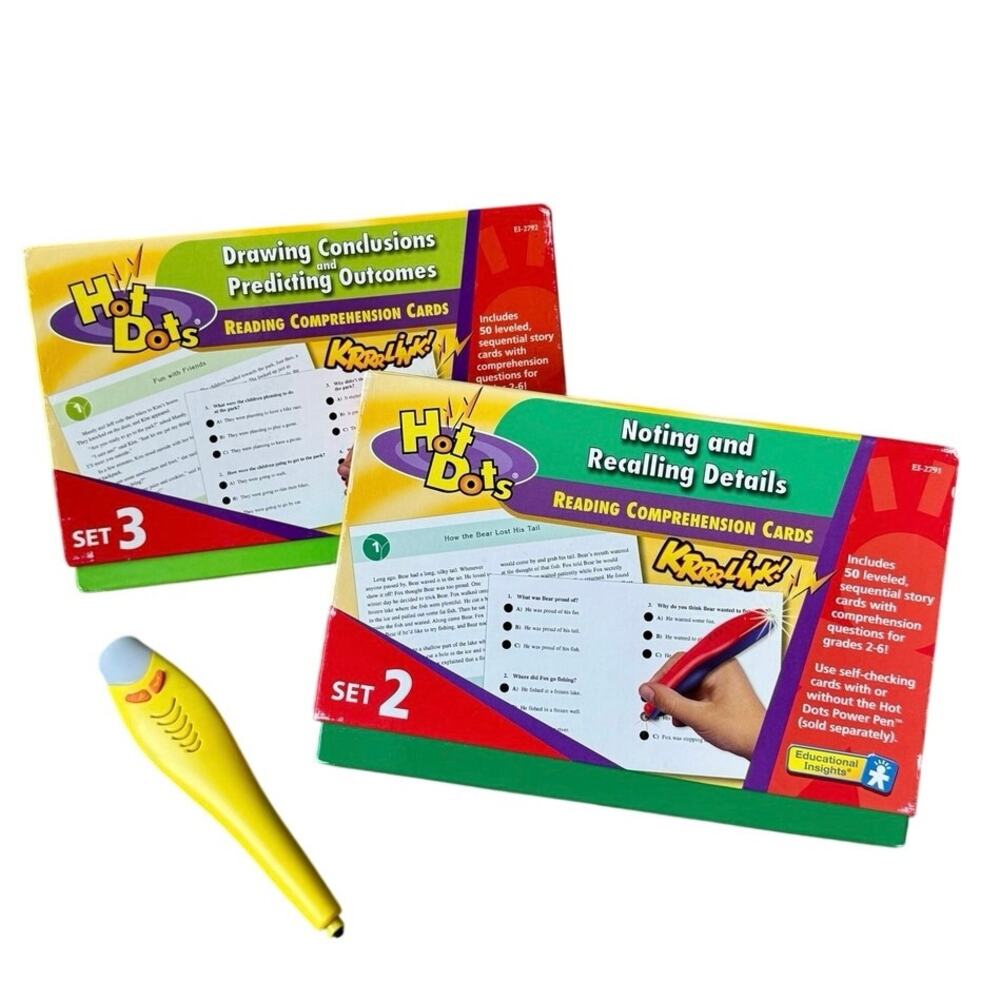 Hot Dots Reading Comprehension Sets 2 & 3 Tested Working Pen